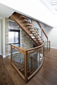 Staight Staircase with Glass #155