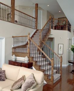 Straight Stair With Metal Balusters #122