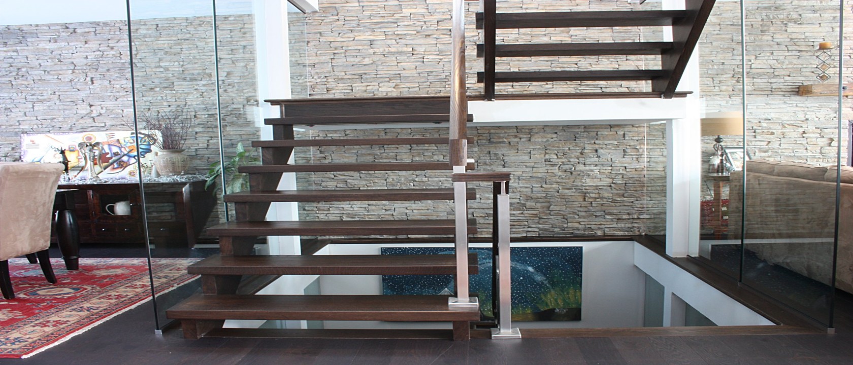 Glass-panel-open riser